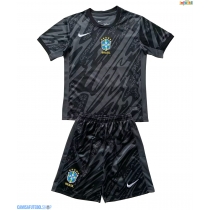 Camisa de time de futebol Brasil Goleiro Replicas 2º Equipamento Infantil Copa America 2024 Manga Curta (+ Calças curtas)